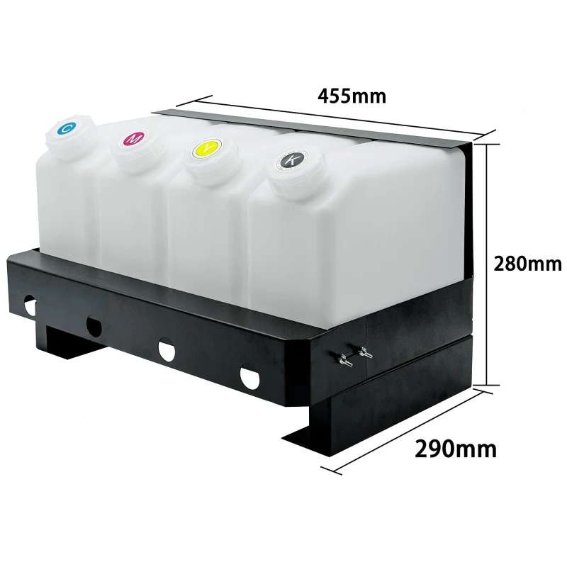 

Комплект из 5-литровых УФ-чернильных баков разных цветов с системой оповещения о нехватке чернил, мотором для перемешивания и держателем для чернильных баков для струйного принтера