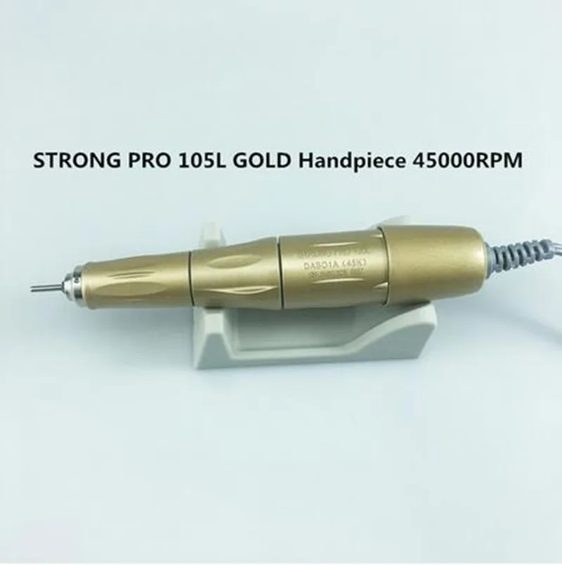 65W 45000RPM Strong 210 GOLD PRO105L Electric Nail Drills Machine Manicure Pedicure File Bits Nails sculpture polish