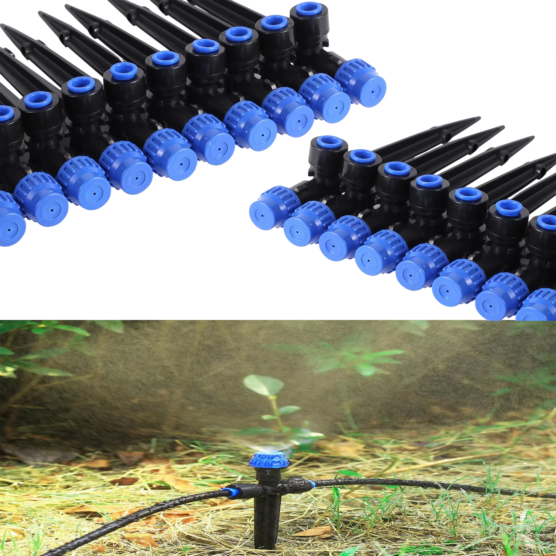 

10pcs Irrigation Spray Nozzle 180° Rotatable Adjustable Sprinkler Irrigation Spray Head Suitable For Home Garden Watering System