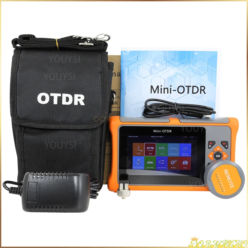 8 In 1 MINI OTDR Touch Screen 1310/1550nm 24/22dB Fiber Optic Reflectometer With VFL OLS OPM Event Map Ethernet Cable Tester