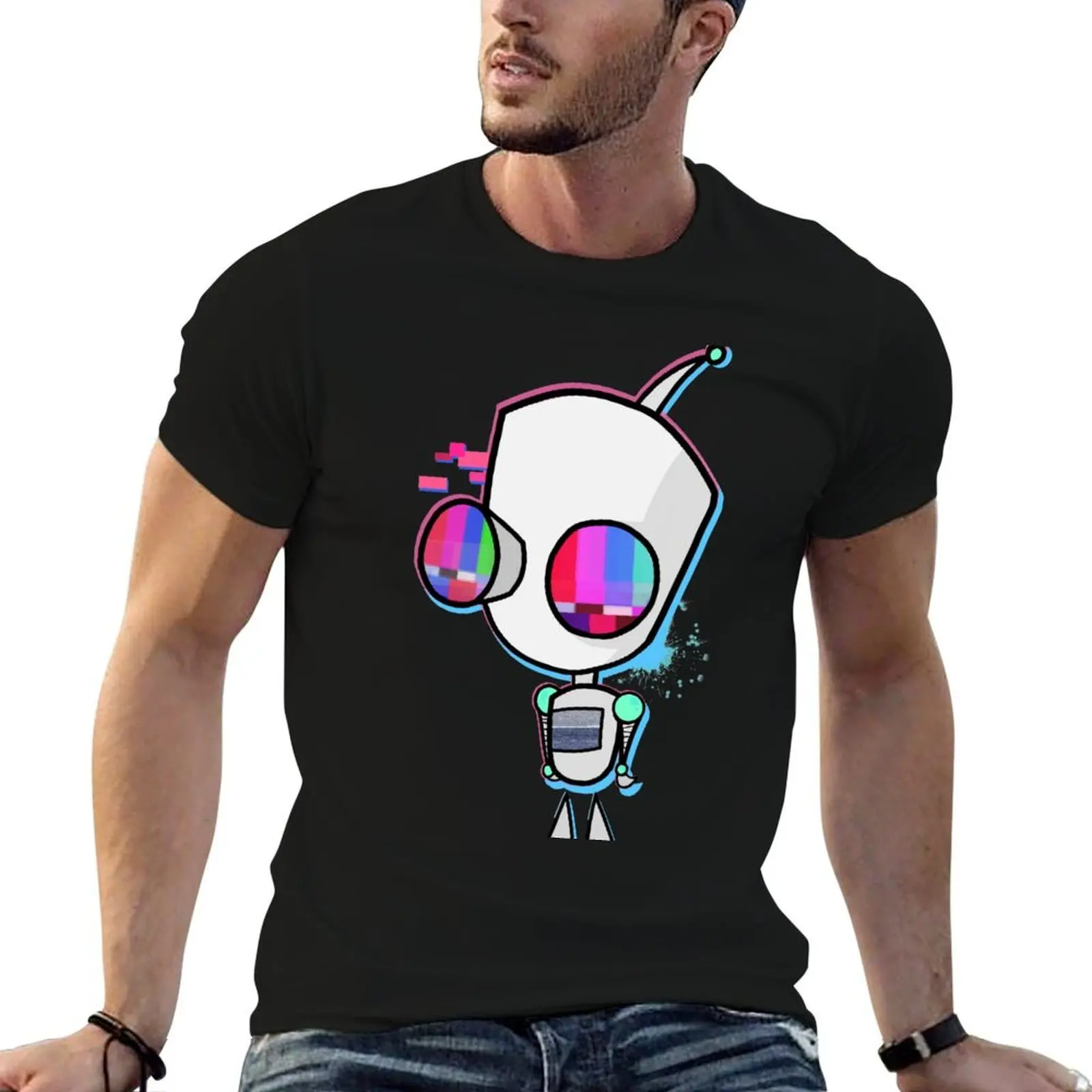 

Glitched Gir T-Shirt man t shirt summer anime t shirts oversize man t shirt cotton high quality T-Shirt