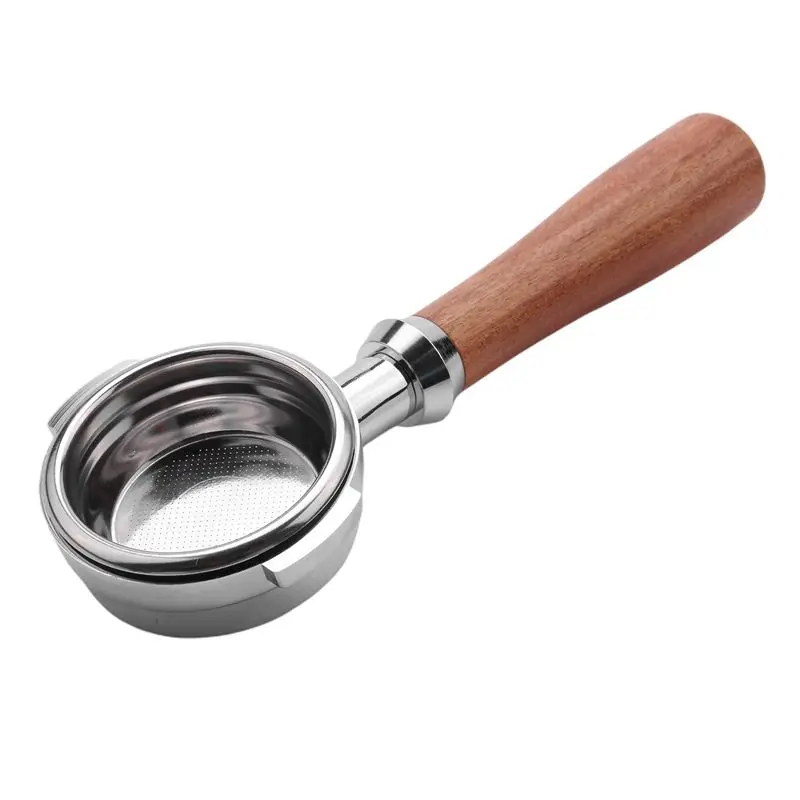 

A33Z-58Mm Stainless Steel Coffee Machine E61 No Base Filter Bracket Coffee Bottomless Handle Coffee Spoon Wooden Handle Professi
