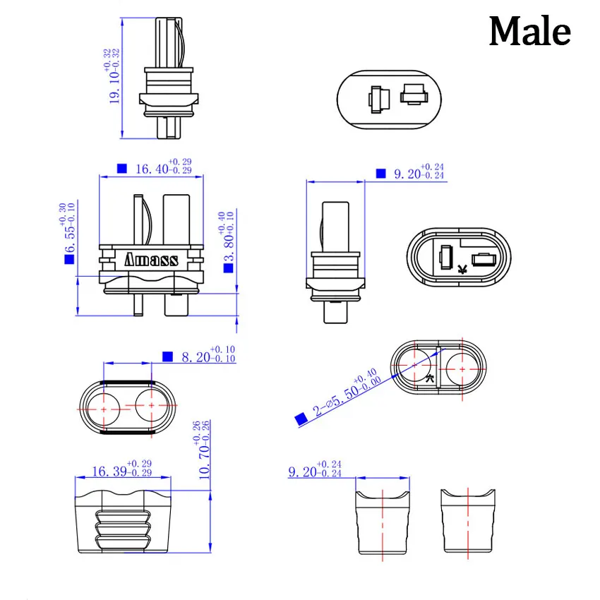 5/10 Pairs Upgrated Sheathed T Plug Connectors Dean Style with Protection Cover for RC Battery ESC Motor Controller ﻿