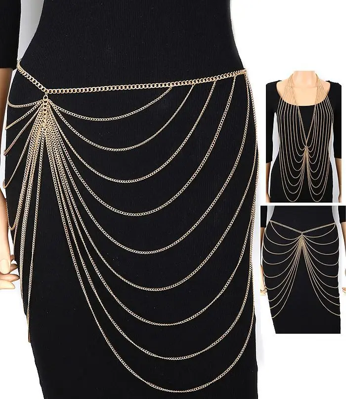 

Europe and the United States popular waist chain necklace jewelry, hot body chain belly chain