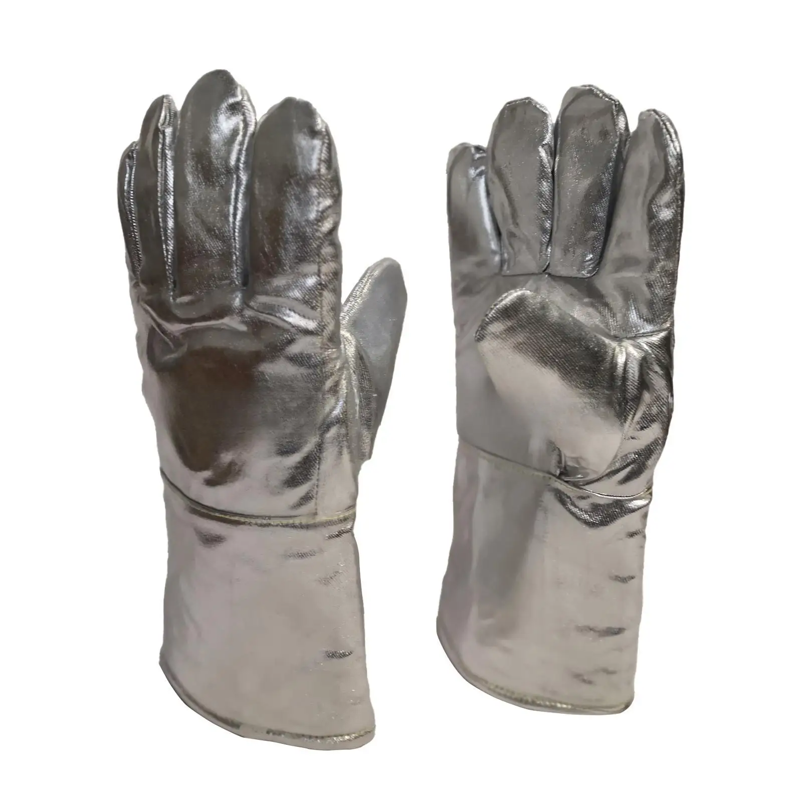 Pair Welding Gloves,Aluminum Foil Gloves Protection Gloves Camping Mining Heat Resistant Mitts Welder Mitten for Pot Oven,BBQ