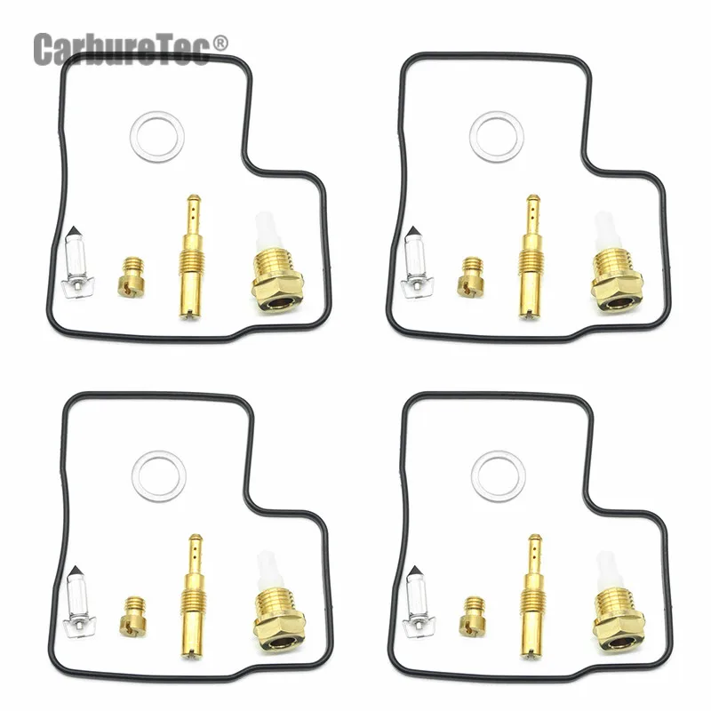 For HONDA CBR1000F HURRICANE 1987-1991 CBR 1000 F Carburetor Repair Kit Carb Chamber Gasket Float Valve Needle Seat 4 Sets Parts