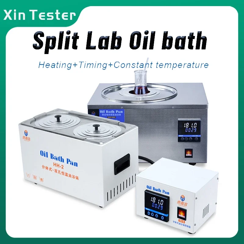 Xin Tester 2L 5L 2Holes Laboratory Thermostat Oil Bath Heater Digital Display Constant Temperature Split Oil Bath Pan