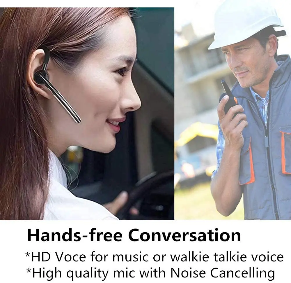 

Walkie Talkie Bluetooth Headset, Bluetooth Earpiece with Noise Cancelling Mic, Compatible RT-470X BaoFeng Kenwood