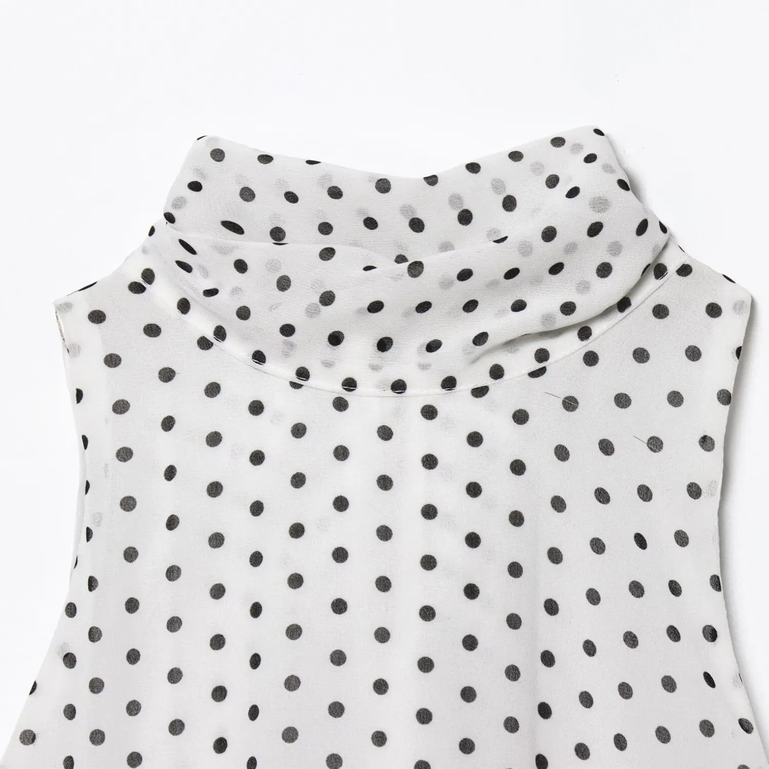 JNLEAOG Damska Modna Bluzka w Kropki z Dekoltem w Serek, Jesienna Nowość, Seksowna, Luźny Krój, Poliester, Cienka, Wyszczuplająca, Okrągły Dekolt