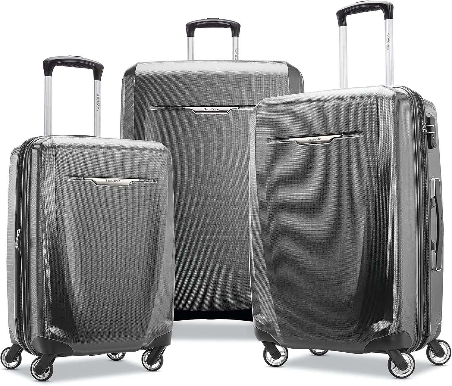 

Samsonite Winfield 3 DLX Hardside Luggage with Spinners, 3-Piece Set (20/25/28), Graphite Grey