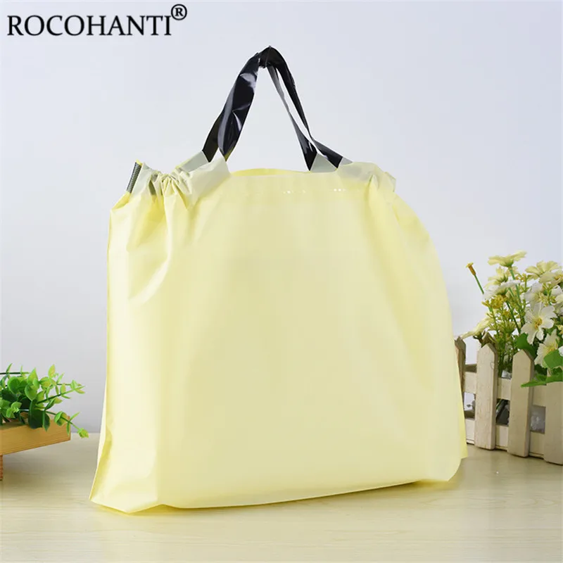 50X Hot sale reusable custom logo Eco-Friendly China Suppliers custom Plastic Shopping Packaging Hand Bag With Handle