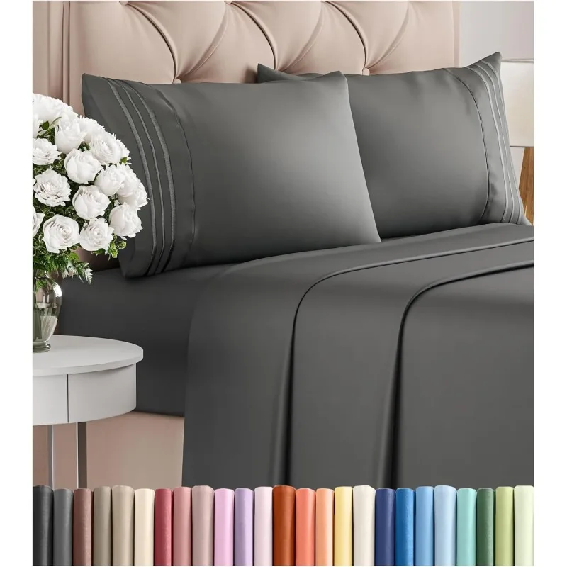 

Размер 4-х предметного простыня - Удобный комплект дышащих и охлаждающих простыней - Роскошное постельное белье для отеля для женщин, мужчин, детей, подростков, мальчиков