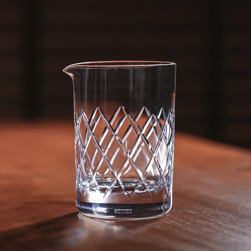 CRISON Handmade engraved cocktail mixing glass cup/bar tools