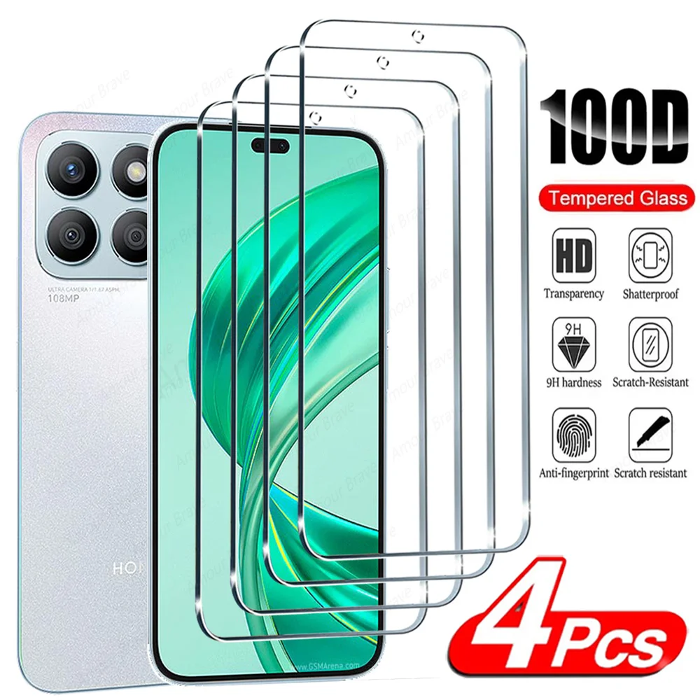 

4 PCS HD Screen Protector For Honor X8B X7B X7A X8A 90 Lite Tempered Glass For Honor X9 X8 X7 Phone Accessories Protective Glass