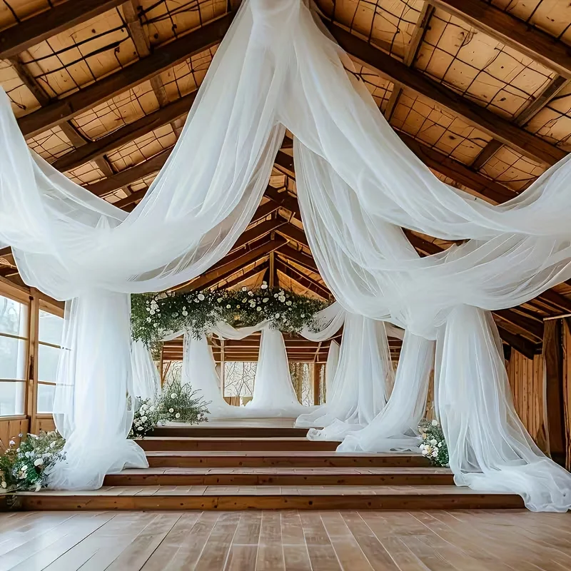 Toile de fond de mariage en tulle surdimensionné, parfaite pour la décoration de réception de cérémonie, les anniversaires, les cadeaux de la Saint-Valentin, les essentiels de la décoration de mariage