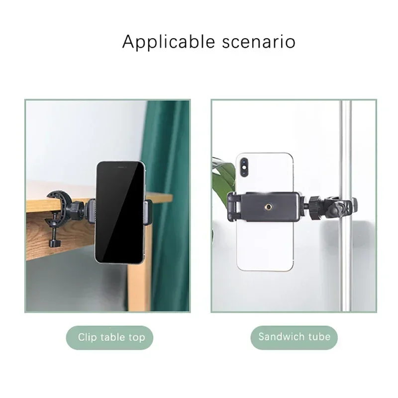 Multifunktionaler Adapterclip-Telefonhalter 360° ° Rotationsverstellbare Klemme, Spiralklemmung für alle 5–6 Zoll große Smartphones-Live-Montages – Detail 11