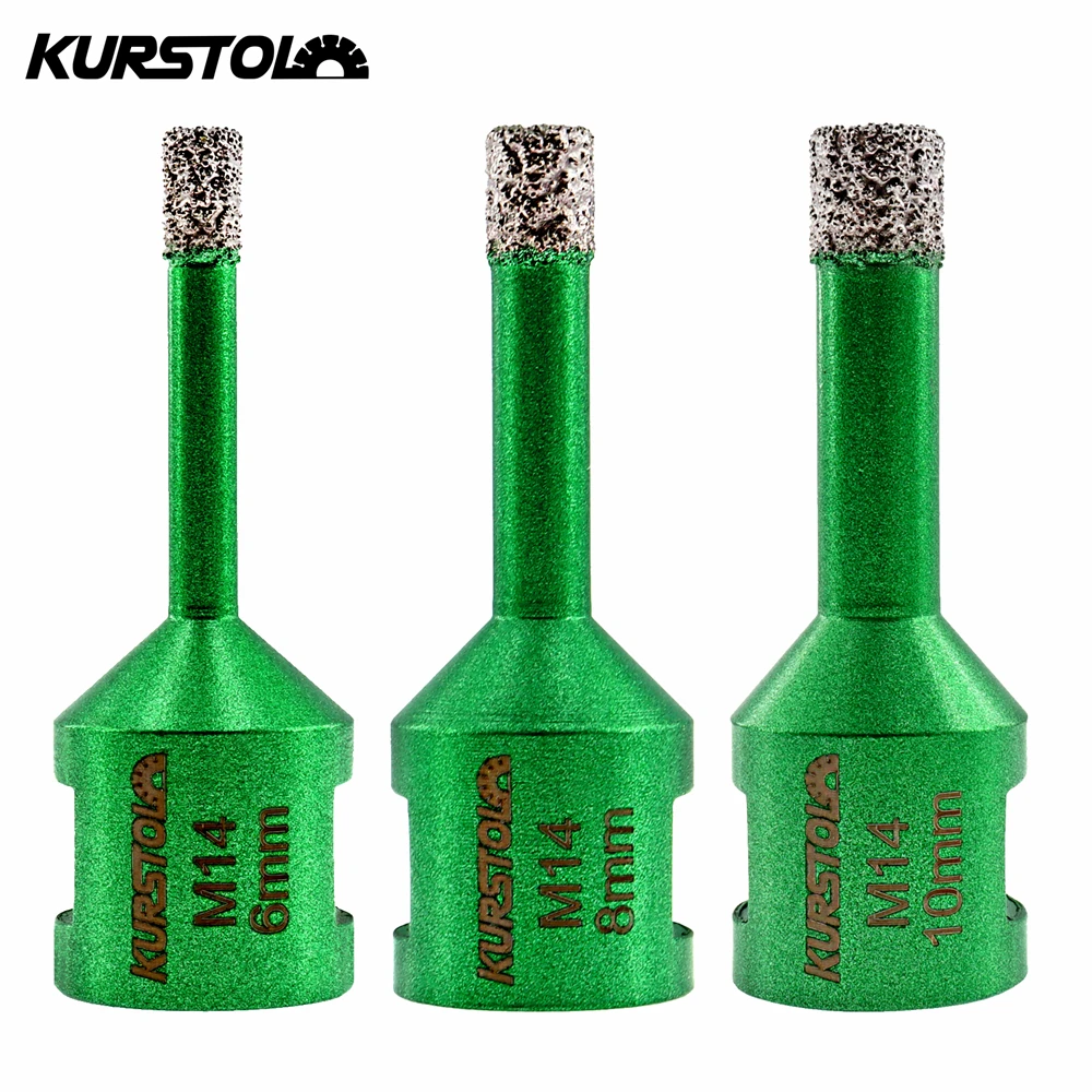 

KURSTOL Diamond Drilling Bits 1pc 6/8/10mm M14 Thread Marble Porcelain Stoneware Ceramic Tile Hole Saw Dry Drilling Core Bits