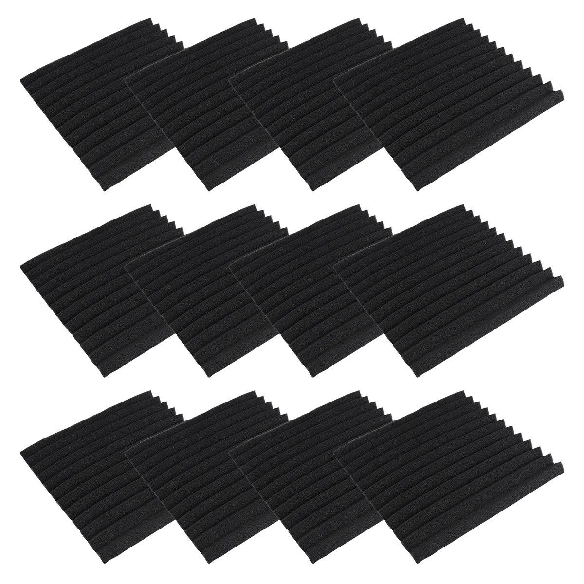 12 Pack Self-Adhesive Acoustic Panels, Sound Proof Foam Panels, High Density Soundproofing Wall Panels for Home(Black)