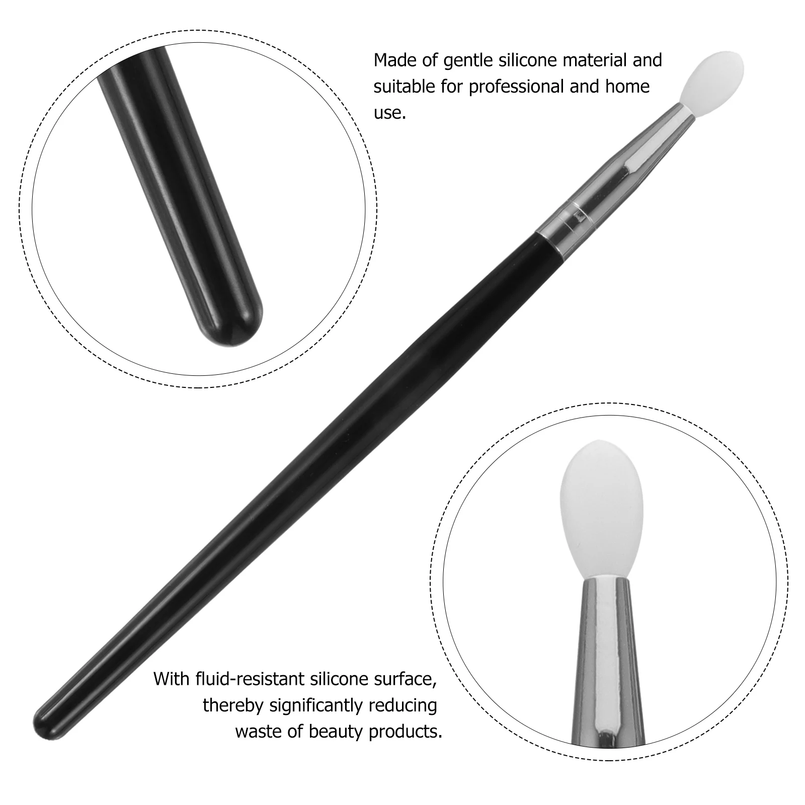 Pinceles de maquillaje de silicona, suaves, fáciles de limpiar, reutilizables, profesionales, aplicadores de sombra de ojos para el hogar, herramientas para máscara de labios, 3 uds.