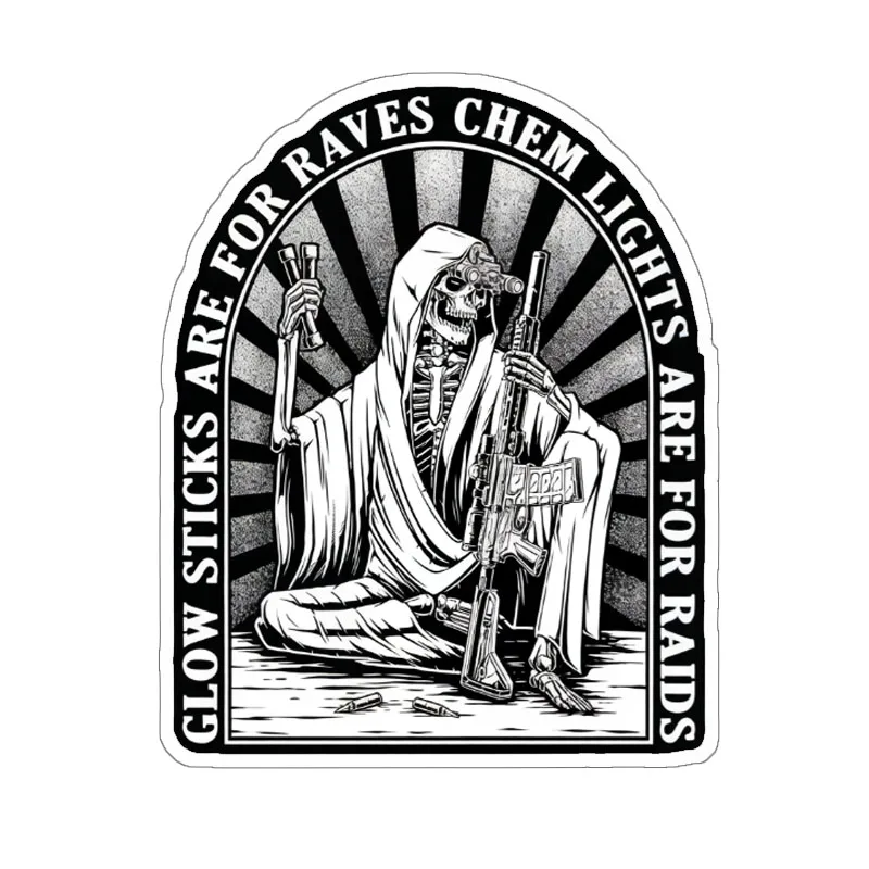 Tactical Skeleton Stickers Military Morale Patch Vinyl Decals Waterproof Matte Pegatinas for Motorcycle Helmet Laptop Skateboard
