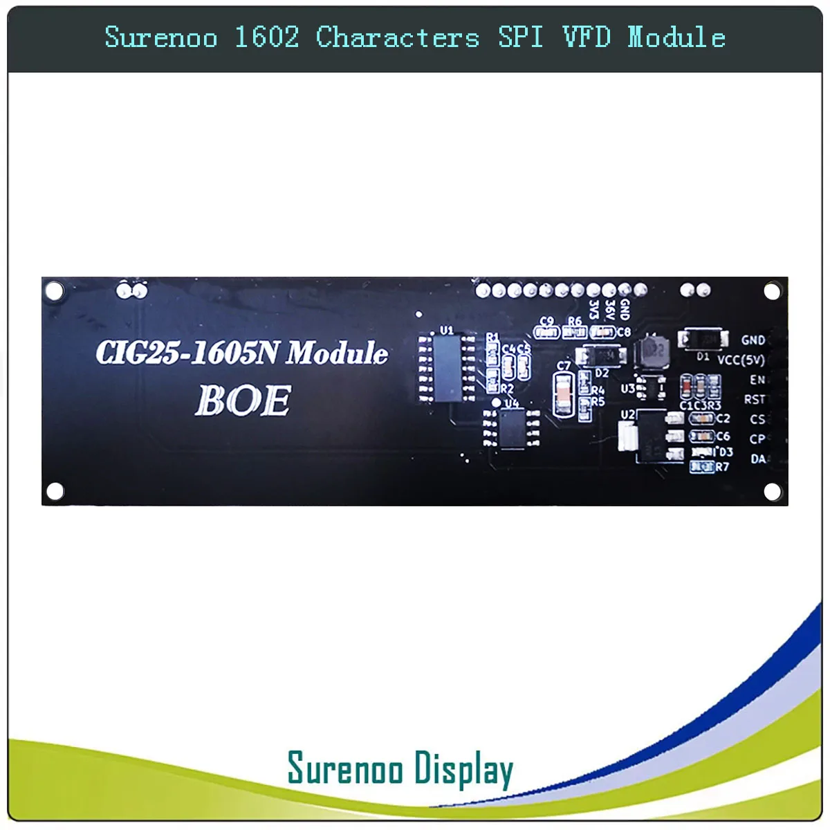 Surenoo 7P 1602162 16X2 المسلسل SPI VFD وحدة عرض LCD شاشة لرمز اردوينو STM32 C51
