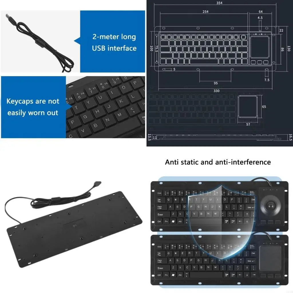 

G6DD Ergonomic Industrial USB Touches Board Keyboards with Touchpads for Automation and Monitoring Systems