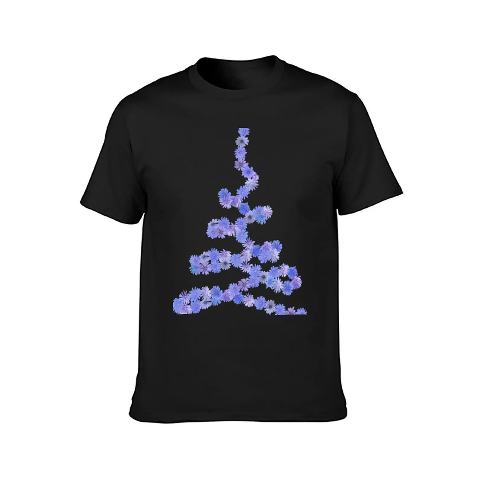 Blue and Purple Chicory Flowers Tree T-Shirt tees oversizeds Short sleeve tee t shirts men