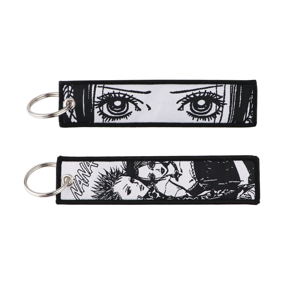 Japanese Anime Keychain For Motorcycles and Cars Manga Embroidery Key Fobs Key Tag Fashion Jewelry Key Ring Accessories