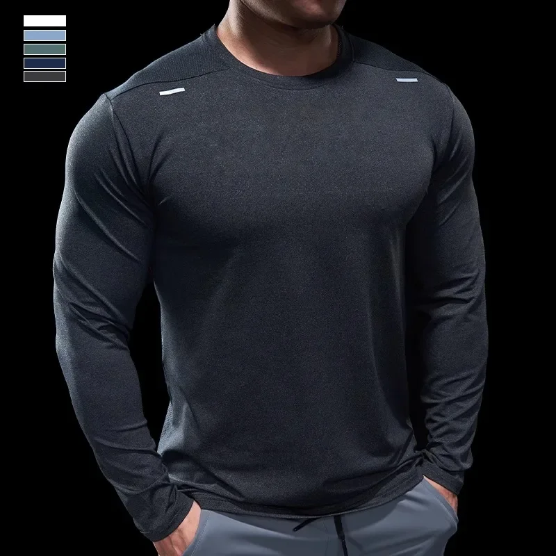 Sport da uomo sito ufficiale palestra abbigliamento Fitness speciale Casual sottile sottile t-shirt a maniche lunghe ad asciugatura rapida in