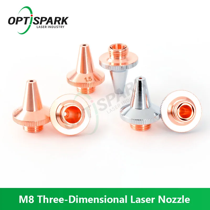 OPTISPARK Laser Three-dimensional Pipe Cutting Machine Nozzle Head Cutting Nozzle 3D Copper Nozzle D15 H19 M8 Laser Nozzle