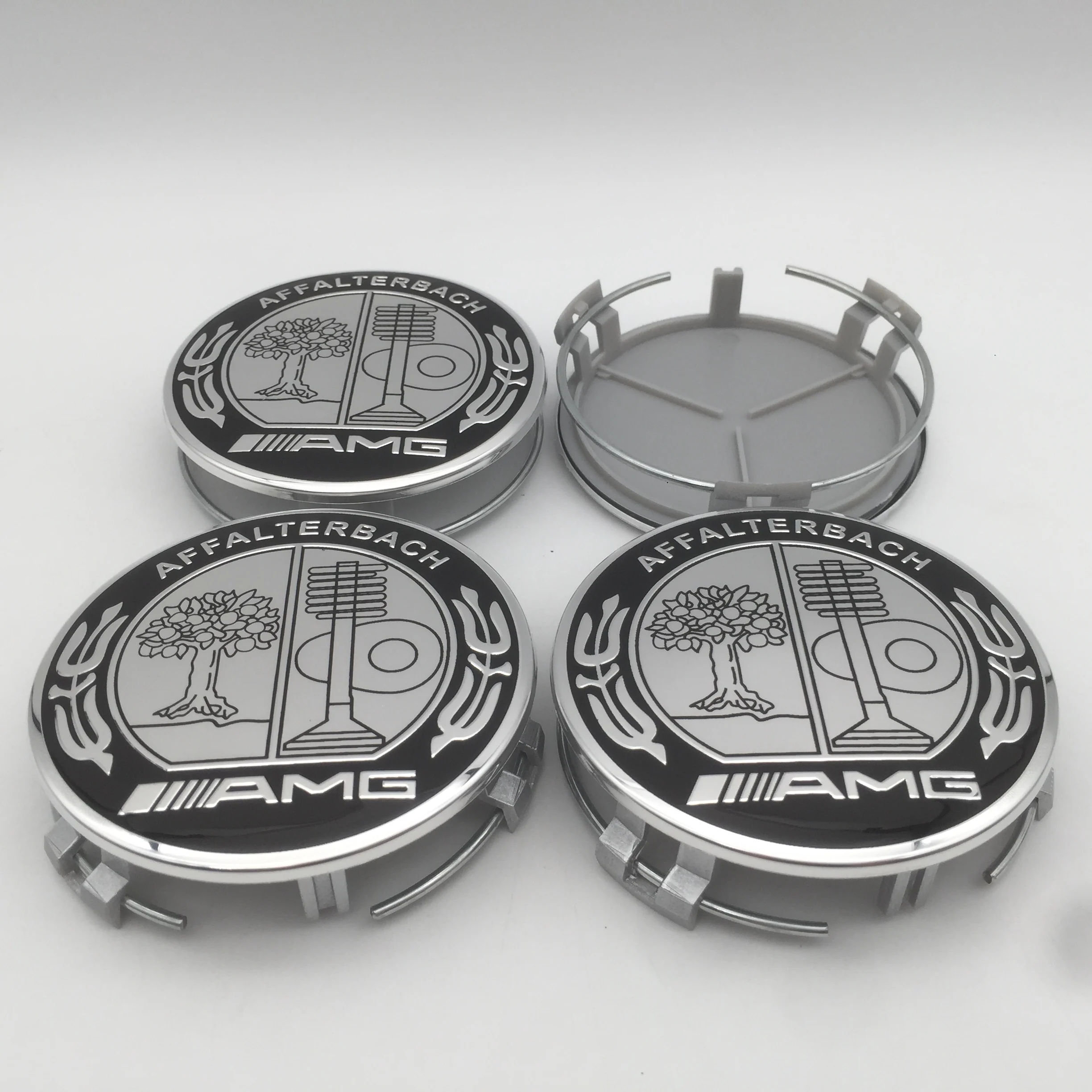 20 قطعة ثلاثية الأبعاد 75 مللي متر ل AMG شعار السيارة محور عجلات غطاء مركزي شارة يغطي ملصق الشارات اكسسوارات التصميم #2