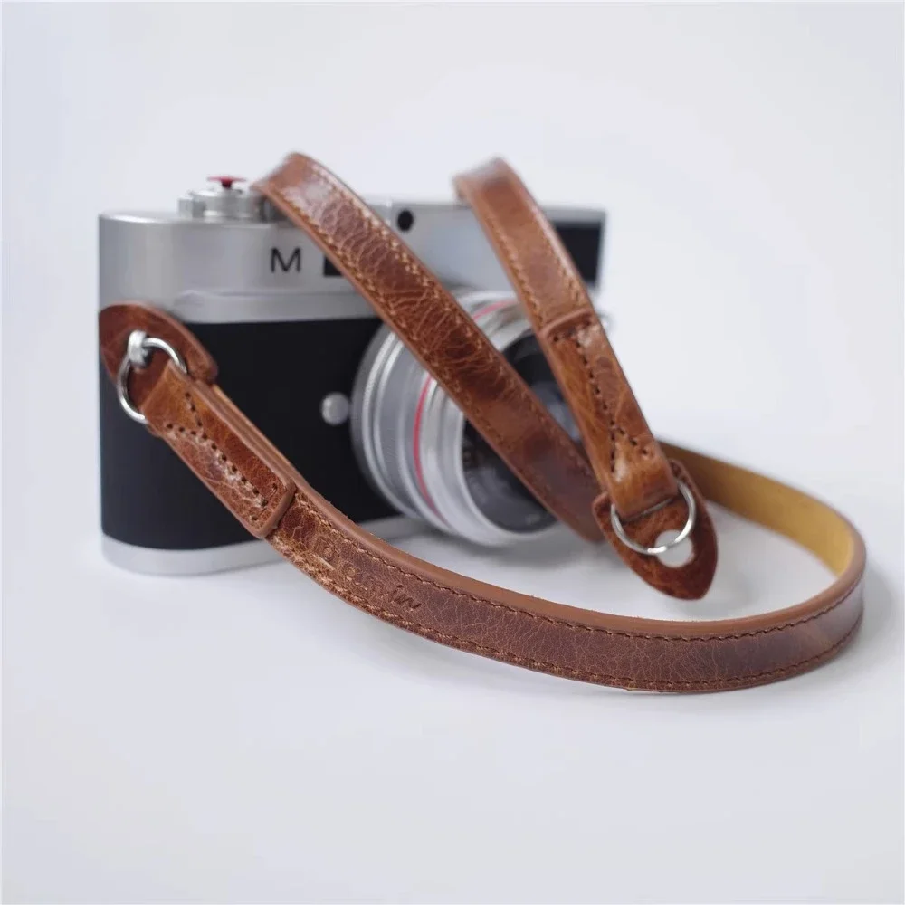 Imagem -05 - Couro Genuíno Ombro e Pescoço Câmera Strap Sling Belt para Micro Único Dslr Câmera Digital