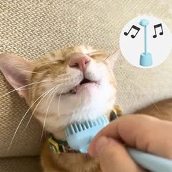 Peigne de Massage confortable pour chat, brosse à friction pour chat, peigne amusant pour chat avec cloche, peigne pour chien, dissolvant de poils flottants, fournitures d'outils de toilettage pour chat