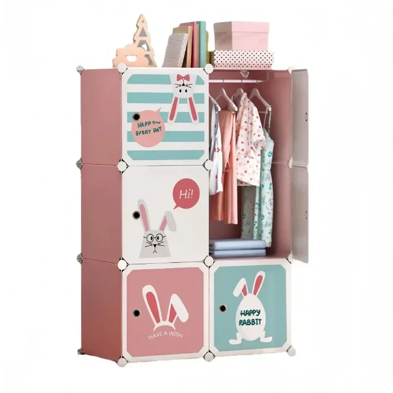 Dress Child Wardrobe Closet Baby Clothes Portable Kids Cabinet Easy Assembly Meuble Chambre Enfant Furniture for Toys Organizer