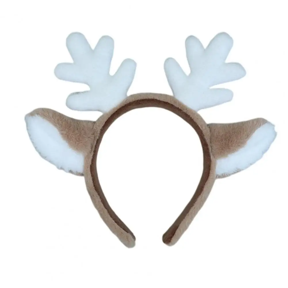 Christmas Hair Hoop  Lovely Xmas Cute Animal Deer Horn Hair Hoop  Plush Christmas Head Hoop