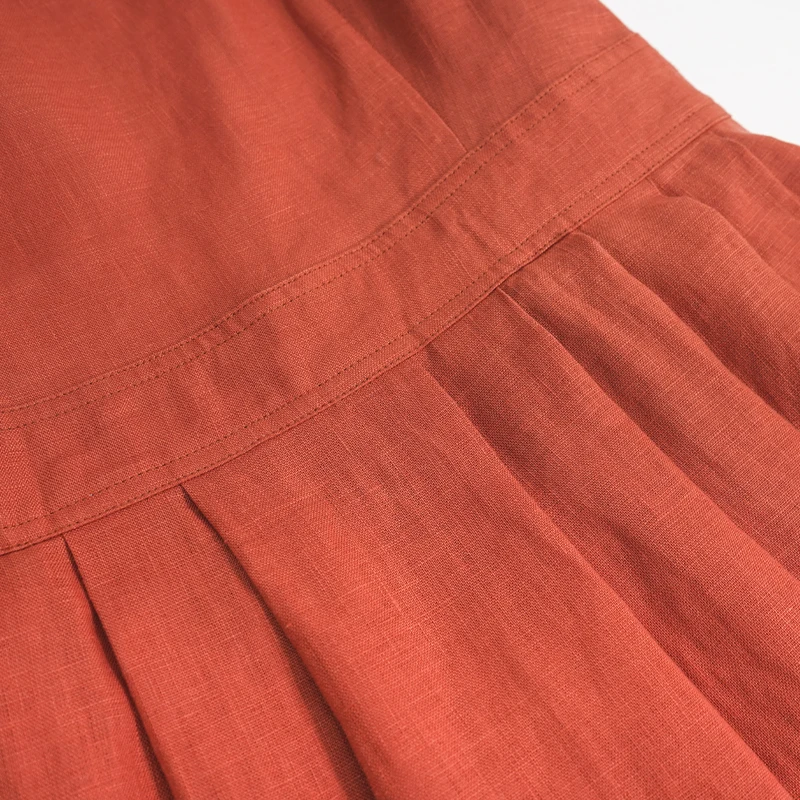 Cotton Linen Elegant Women Dress Sexy Sleeveless Sqaure Collar Back Cross Long Midi Party Dress With Pocket Summer Clothes