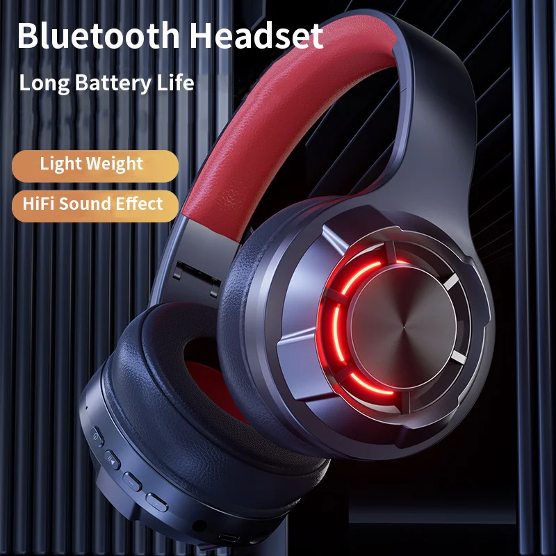 

Bluetooth Headset Support Wired Light Weight Hifi Sound Effect RGB Light Effect Rechargeable Bluetooth 5.3 Earphone Music