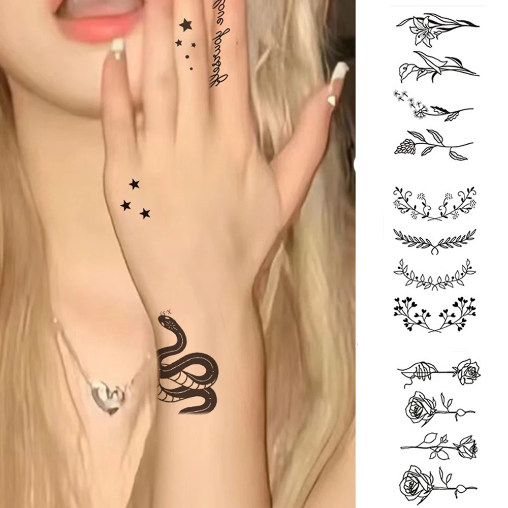 1PC Bow Little Dinosaur Animal Sticker Temporary Tattoo Sticker Long-lasting Waterproof Tattoo Suitable for Finger Arm Sticker