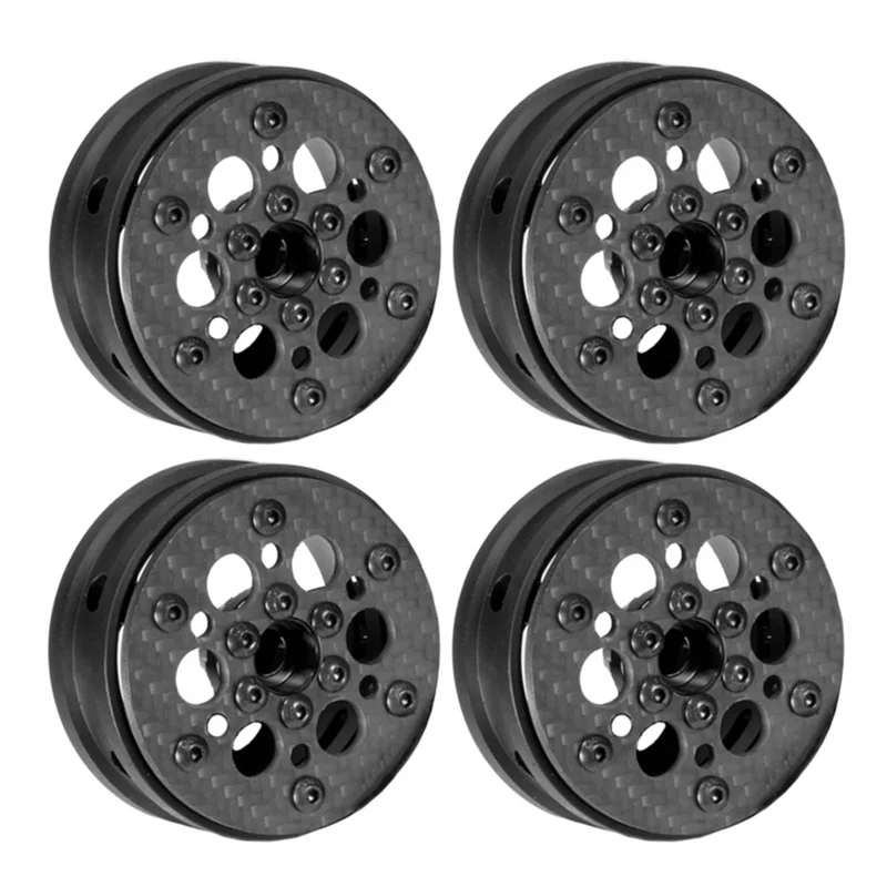 4Pcs Carbon Fiber 1.9inch Beadlock Wheel Rim Hub for 1/10 RC Crawler Car Axial SCX10 Traxxas TRX4 RC4WD D90 MST VS4-10,D