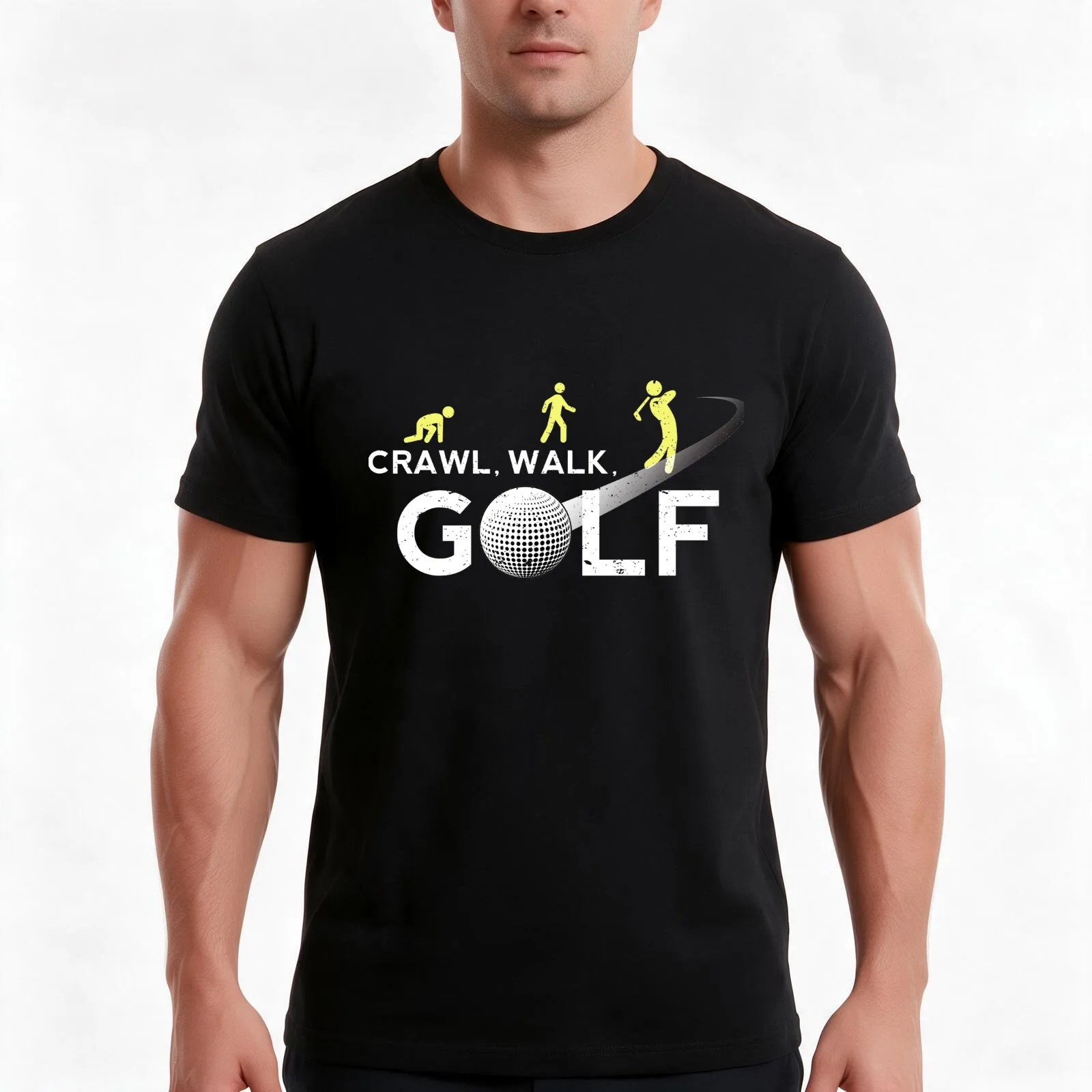 Crawl Walk Golf Funny Evolution Of The Golfer T-Shirt Summer Casual Cotton Tee Oversized Streetwear Tops Unisex Men Women