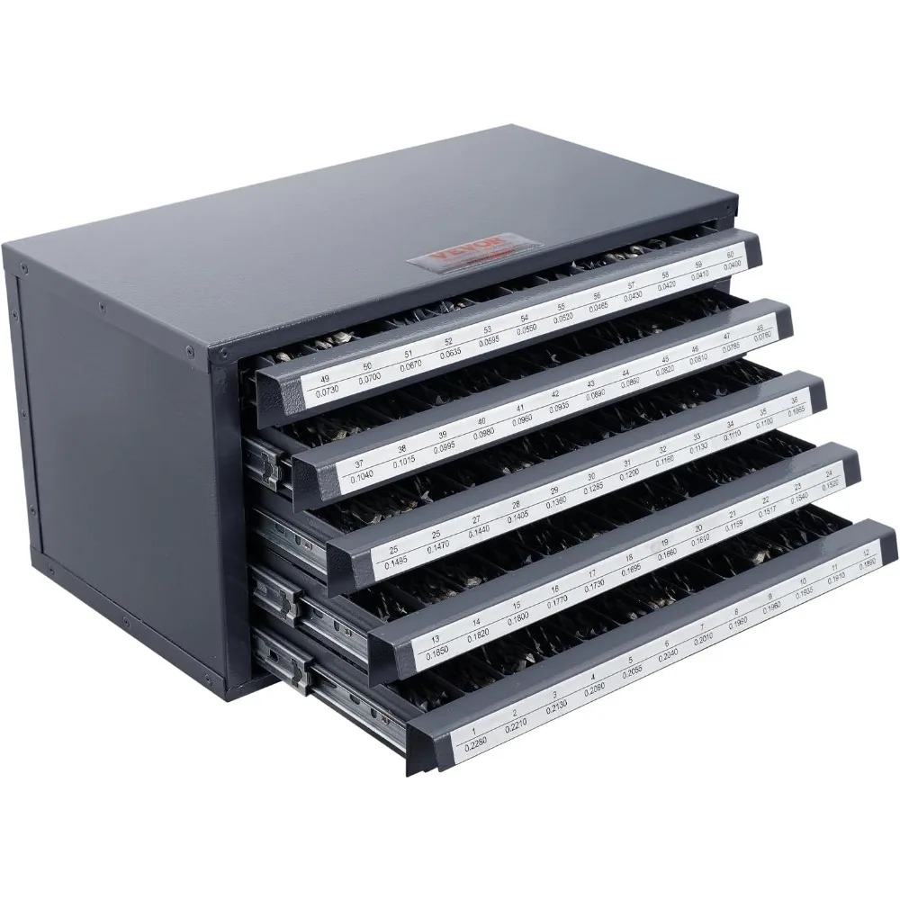 

60-Compartment Five-Drawer Drill Bit Organizer Cabinet by VEVOR