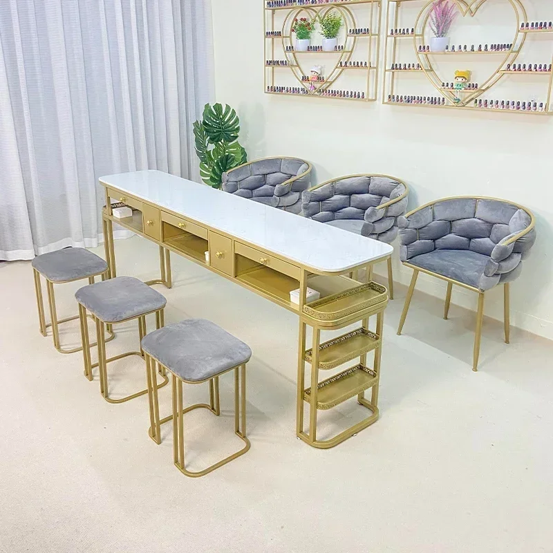 Nordic Luxury Simple Nail Desk Speciality Modern Design Manicure Table Japanese Golden Mesa De Manicure Tisch Furniture