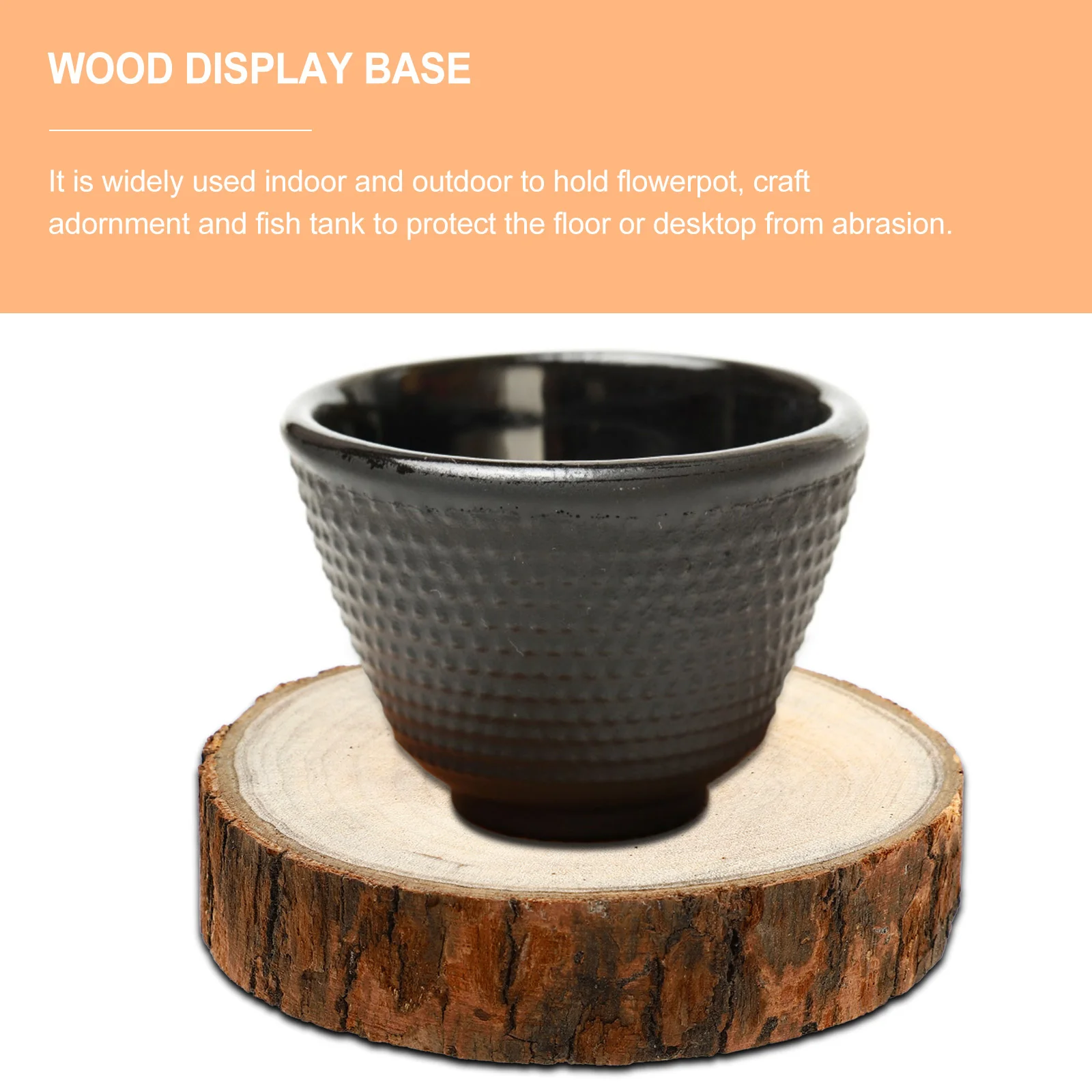 

2Pcs Solid Wood Display Bases Simple Elegant Craft Adornment Holder for Flowerpot Fish Tank Desktop Ornament Decoration