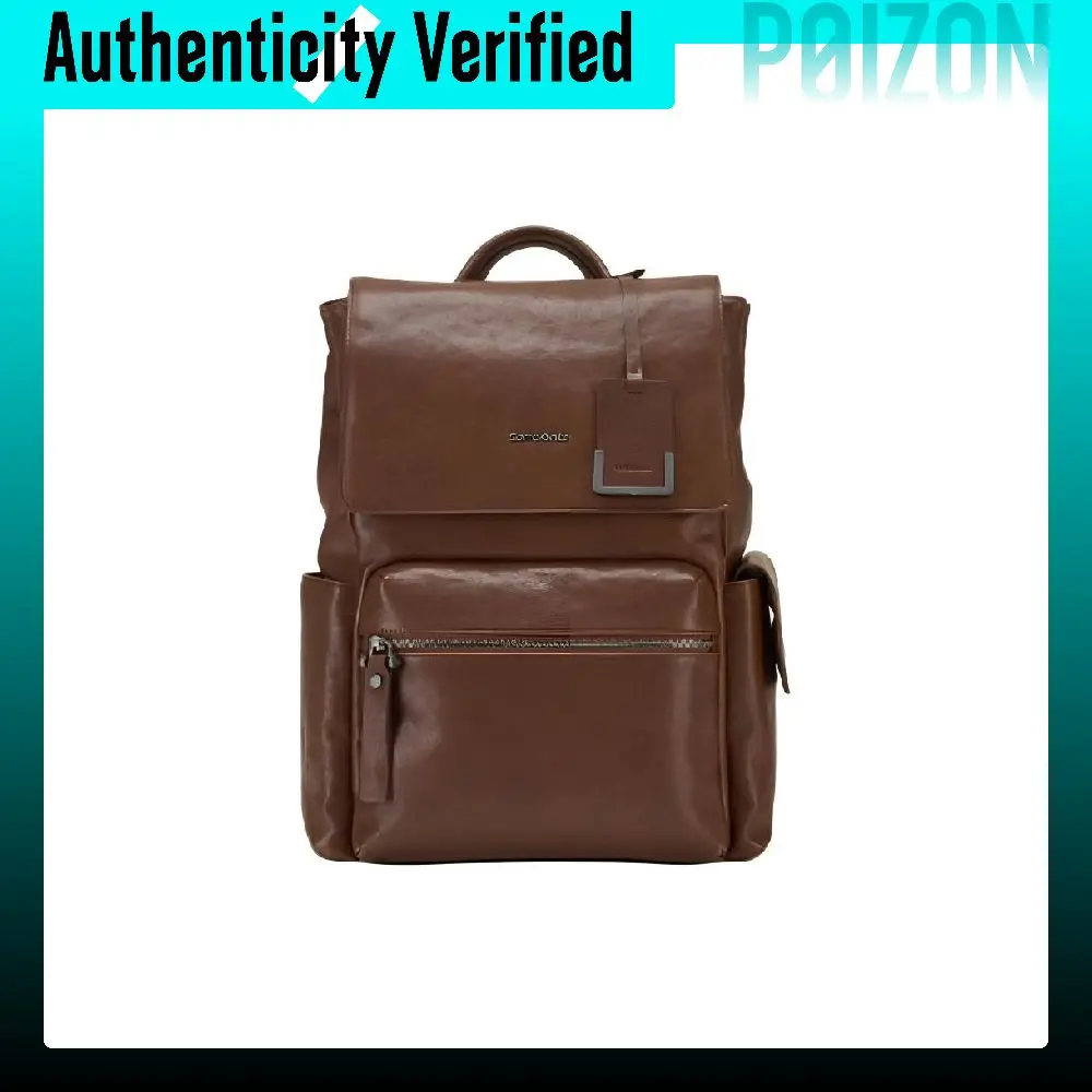 SAMSONITE Cow Leather Backpack Regular Unisex Brown NS103101