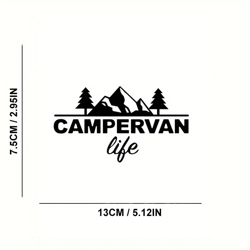 Campervan Life Mountain Creative Car Sticker for Laptop, Water Bottle, Car, Truck, Van, Wall, Motorcycle, Car Additions