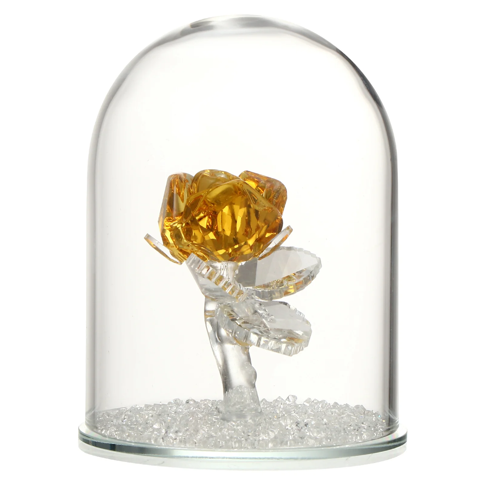

Preserved Crystal Rose Flower in Glass Dome with Spark Beads Eternal Love Gift for Birthday Wedding Anniversary Valentine's