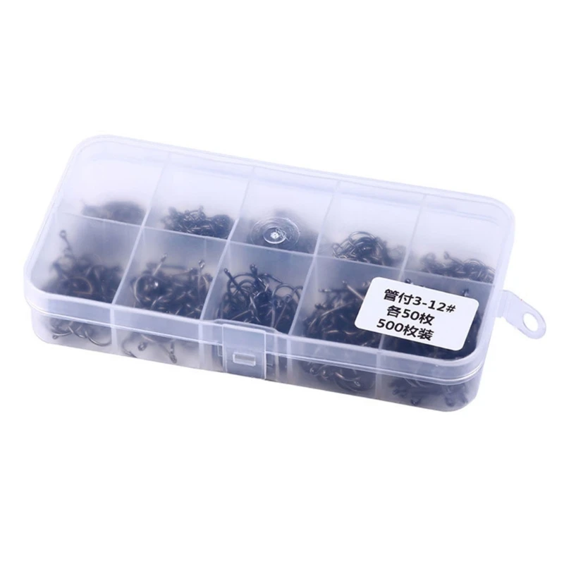 100/500pcs Barbed Fish Hooks Steel Eyed Sea Fish Hook for Carp Fishing Tackle image 5
