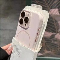 Luxury Liquid Silicone For Magsafe Case for iPhone 16 14 13 11 12 15 Pro Max Magnet Wireless Charge Glass Lens Protect Cover