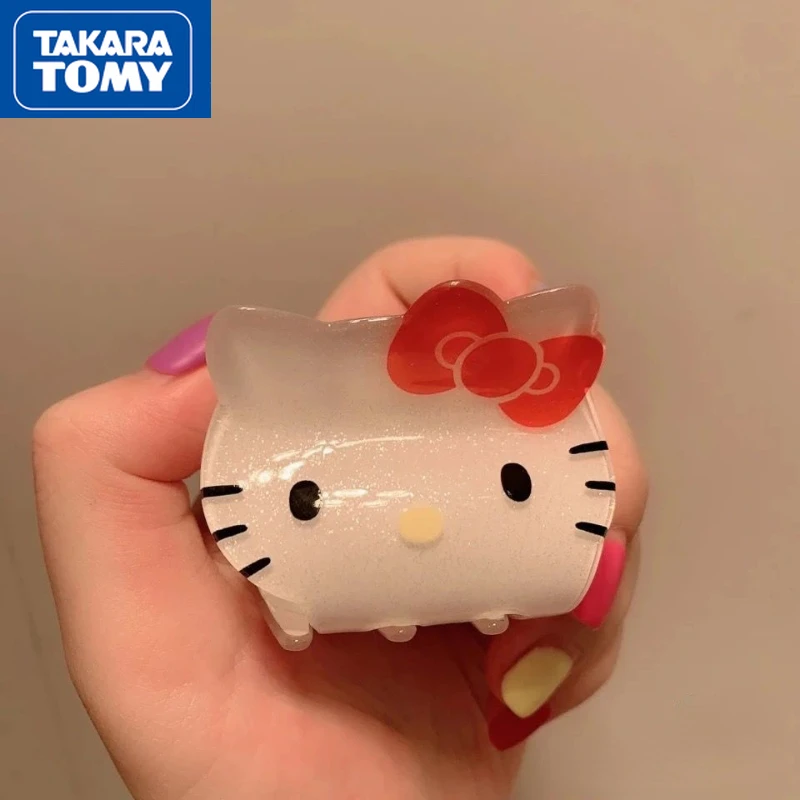 

TAKARA TOMY 2022 Hello Kitty Girl Flash Cute Sweet Hair Shark Clip Student Portable Cartoon Simple Does Not Hurt Hair Clip