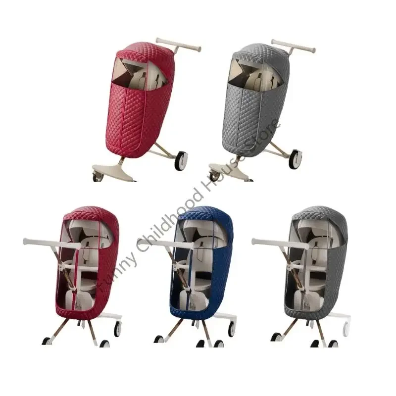 

D0LA Thickened Cotton Strollers Accessory Windproof Rainproof Protections Clear View Panel